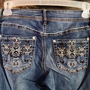 a.n.a Blue Jeans with Embroidered Pockets